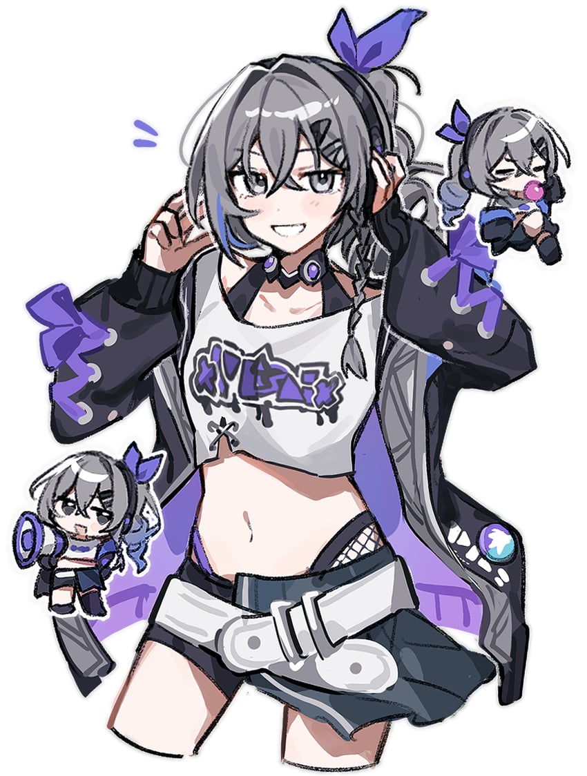 silver wolf (honkai and 1 more) drawn by emne