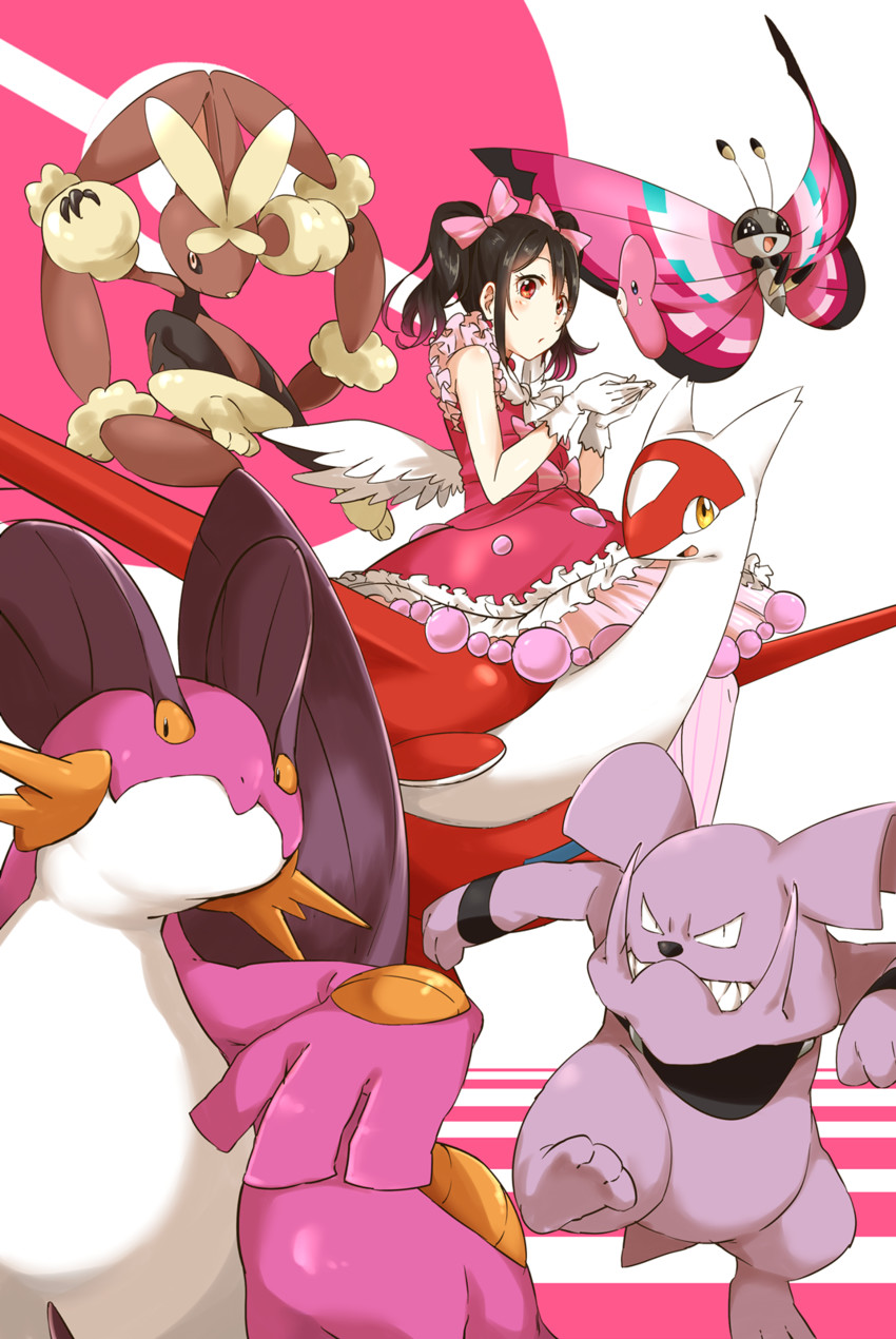 yazawa nico, lopunny, latias, luvdisc, swampert, and 3 more (pokemon and 2 more) drawn by ksk_(semicha_keisuke)
