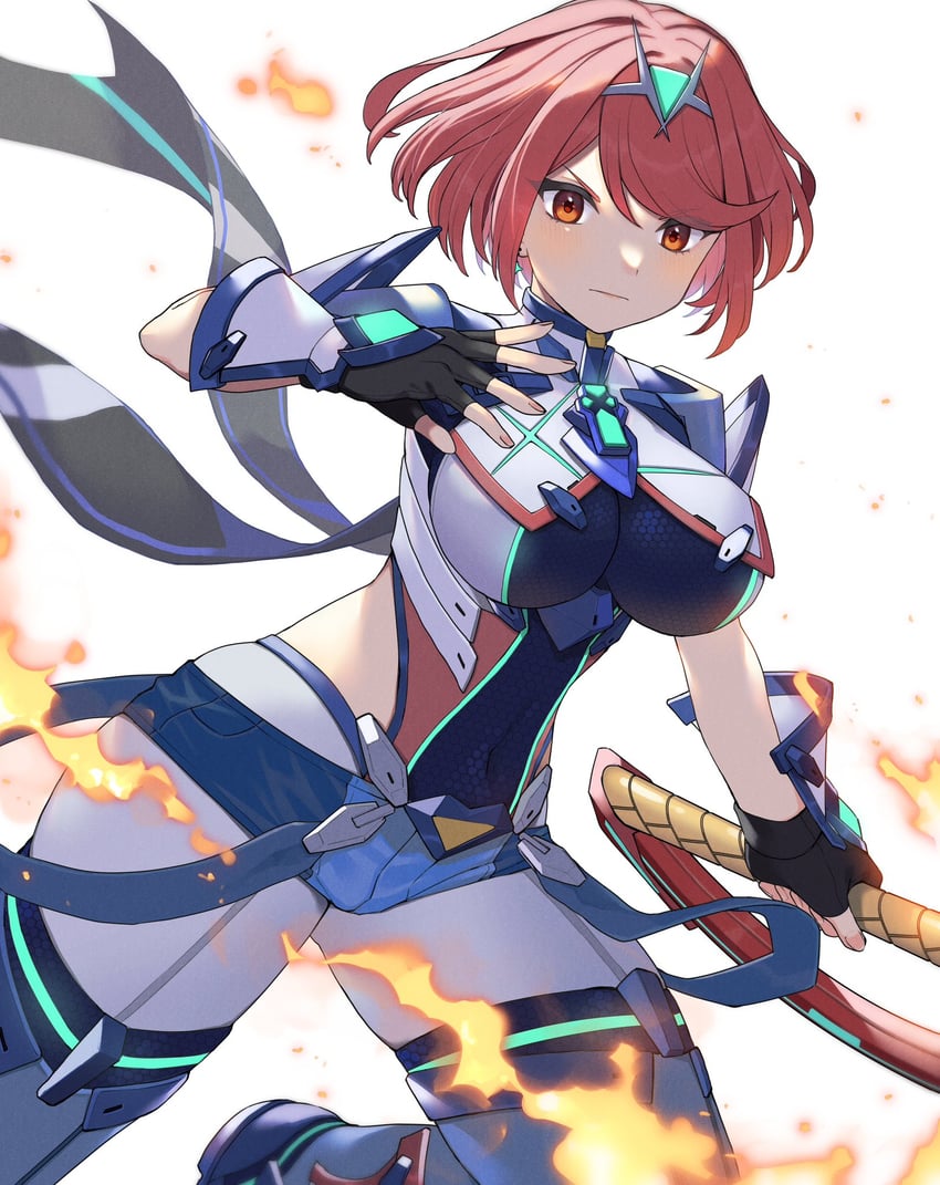 pyra (xenoblade chronicles and 2 more) drawn by kinagi_(3307377)