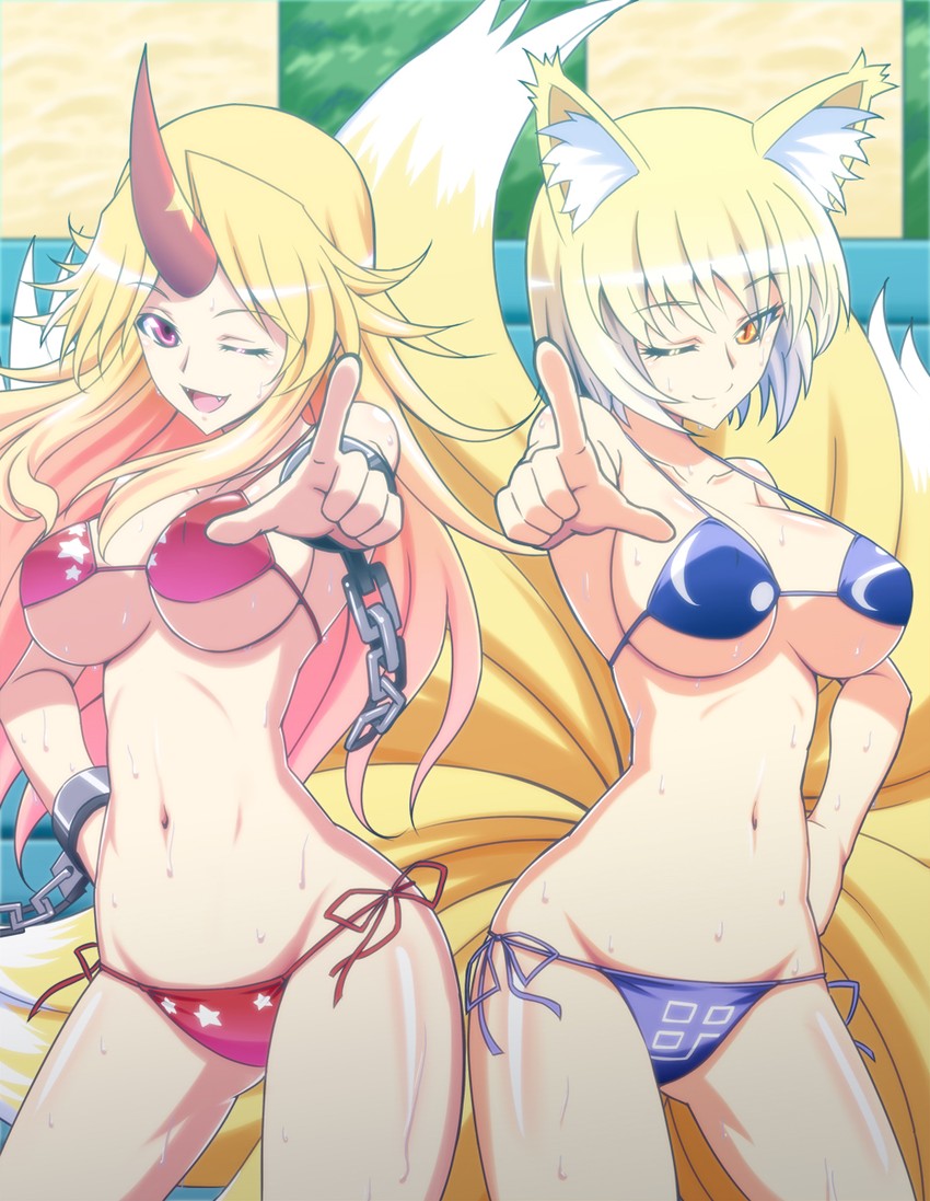 yakumo ran and hoshiguma yuugi (touhou) drawn by h-new