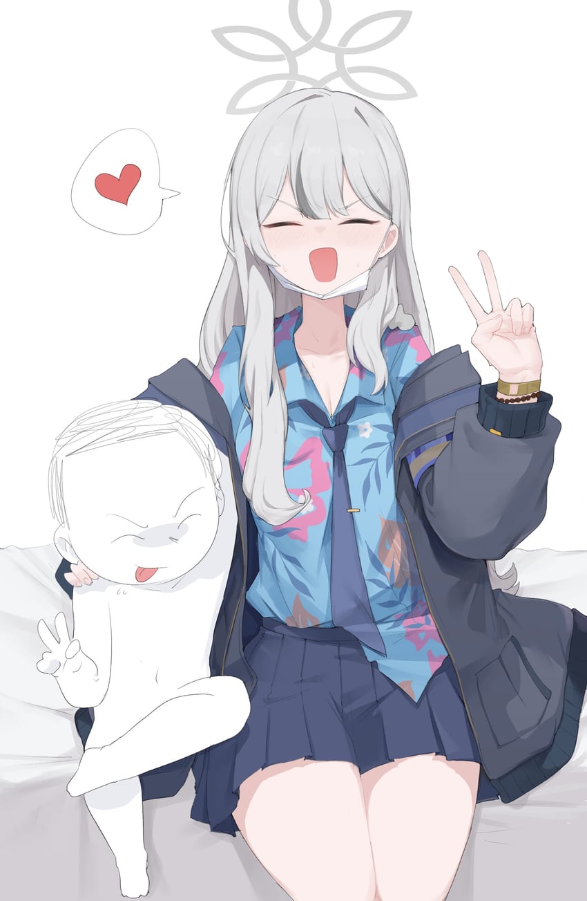 sensei, doodle sensei, and konoka (blue archive) drawn by gurenola