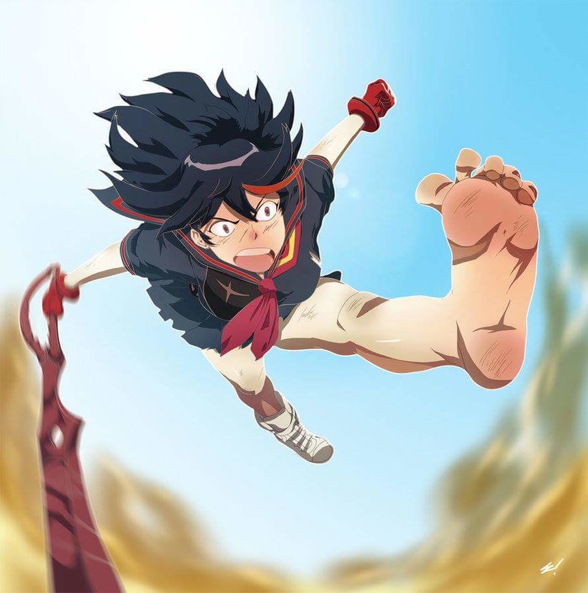 matoi ryuuko and senketsu (kill la kill) drawn by scamwich