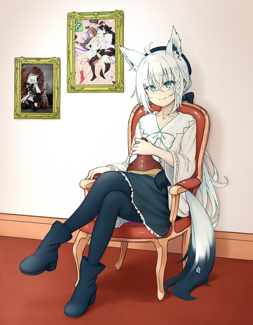 shirakami fubuki, nekomata okayu, ookami mio, inugami korone, and oruyanke (hololive) drawn by lunch_boxer
