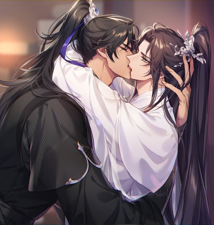 chu wanning and mo ran (erha he ta de bai mao shizun) drawn by zehel_az