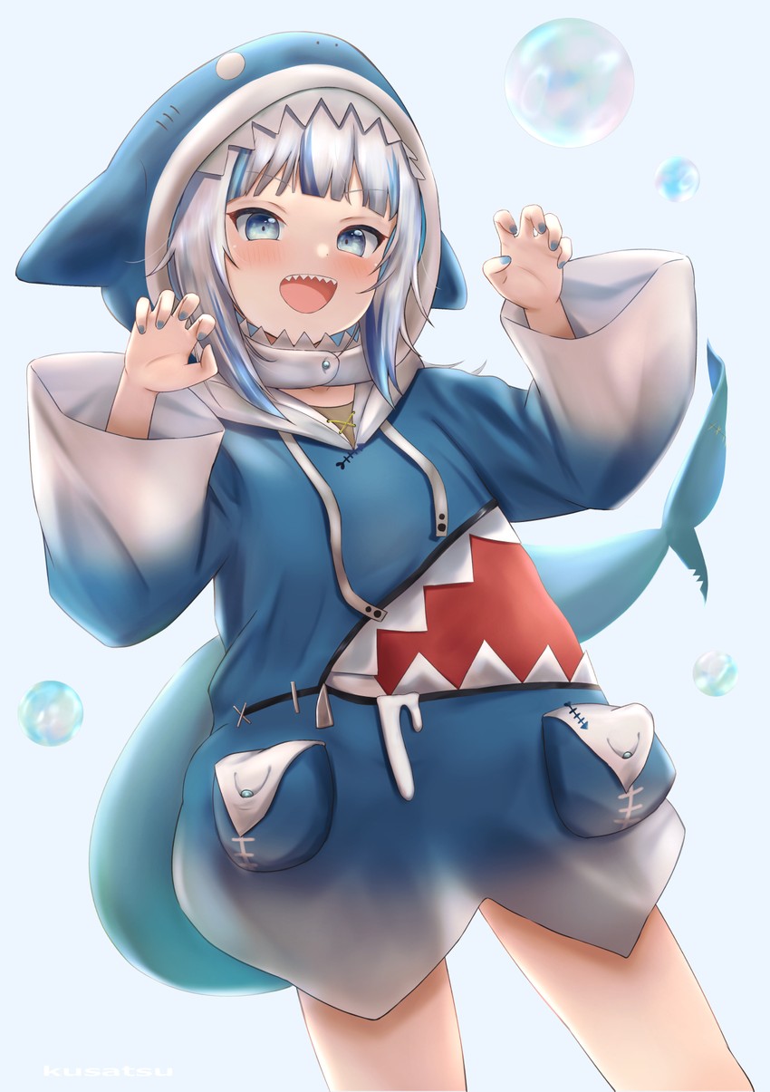 gawr gura (hololive and 1 more) drawn by amano_kusatsu