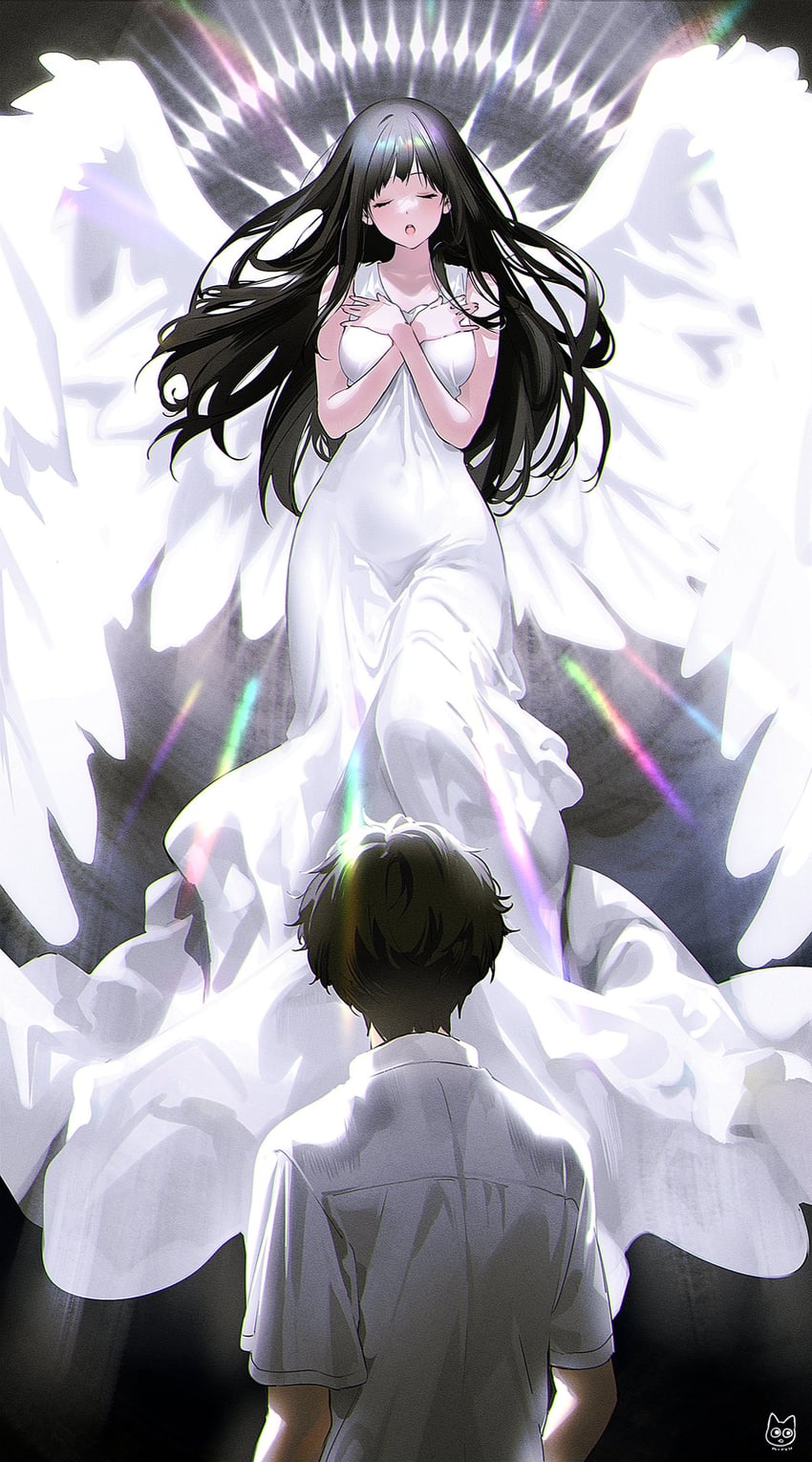 chitanda eru and oreki houtarou (hyouka) drawn by mery_(yangmalgage)