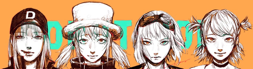 hatsune miku, kagamine rin, megurine luka, and gumi (vocaloid and 1 more) drawn by hirakawasaho
