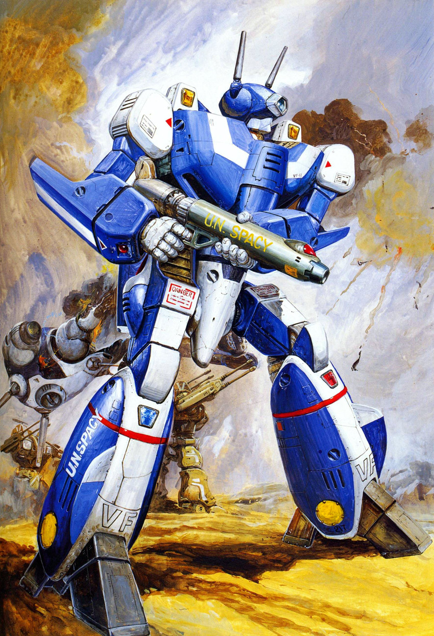 vf-1, vf-1j, maximilian jenius, regult, and defender (macross and 1 more) drawn by takani_yoshiyuki