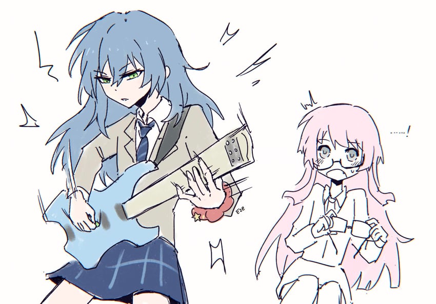 chihaya anon and asahi rokka (bang dream! and 1 more) drawn by eze6688z