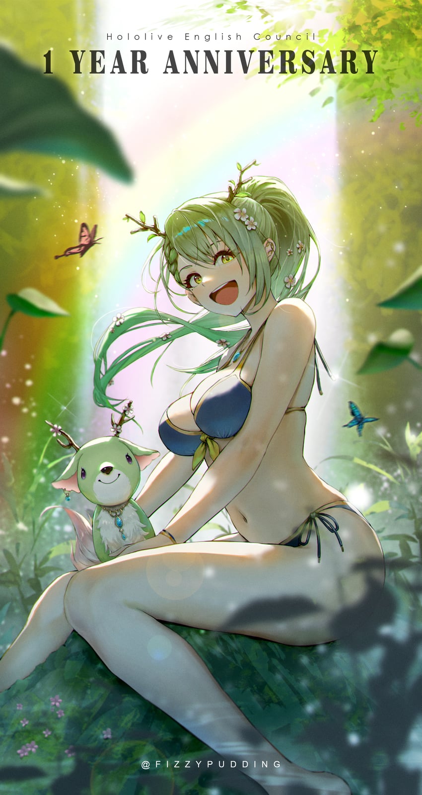 ceres fauna and nemu (hololive and 1 more) drawn by fizzypudding
