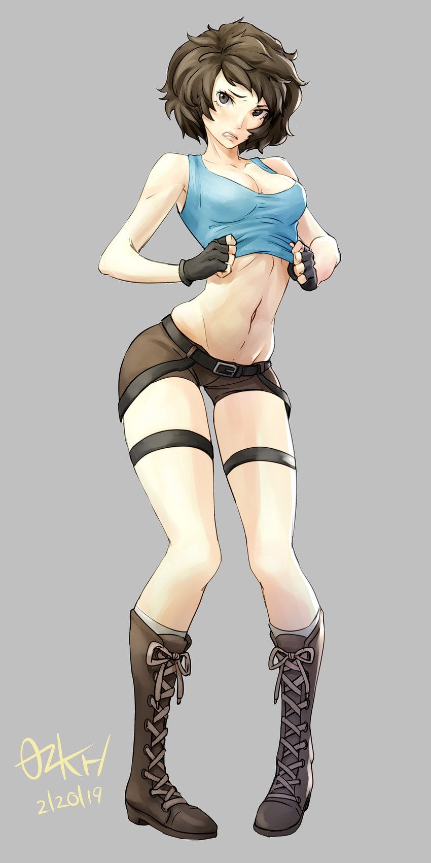 kawakami sadayo and lara croft (persona and 2 more) drawn by ozkh