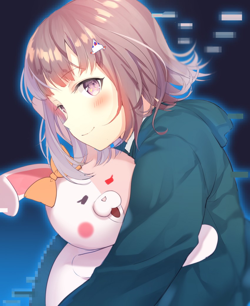 nanami chiaki and monomi (danganronpa and 2 more) drawn by yuraiko