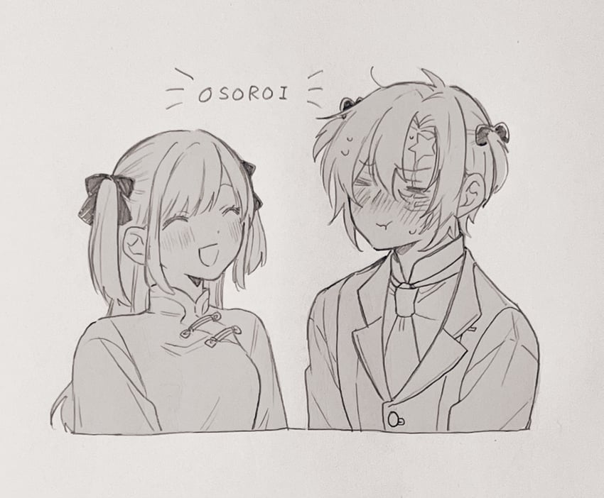 lenalee lee and allen walker (d.gray-man) drawn by richiumu