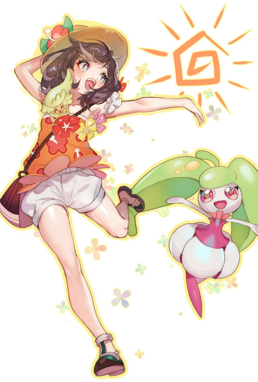 selene, comfey, and steenee (pokemon and 1 more) drawn by zuizi