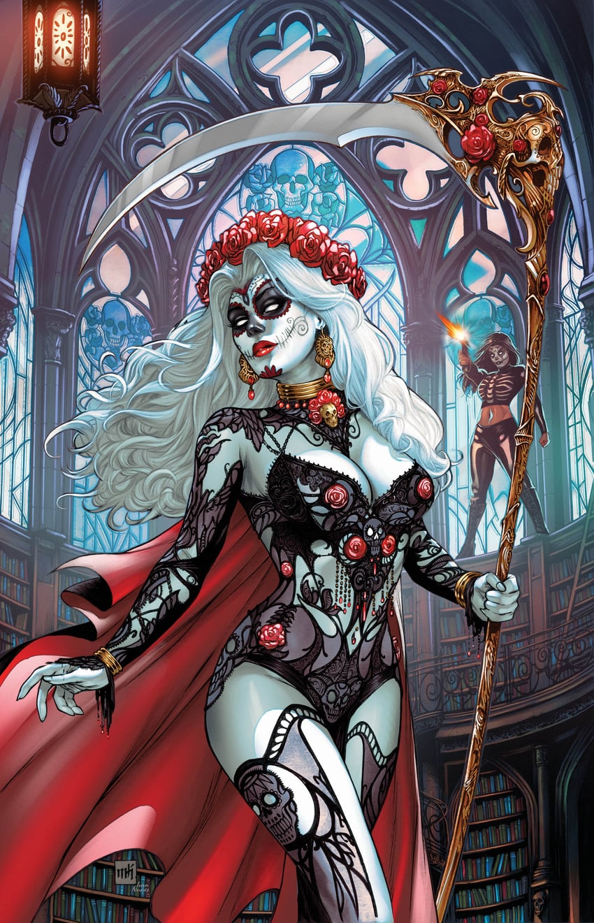 lady death and la muerta (lady death and 1 more) drawn by mike_krome