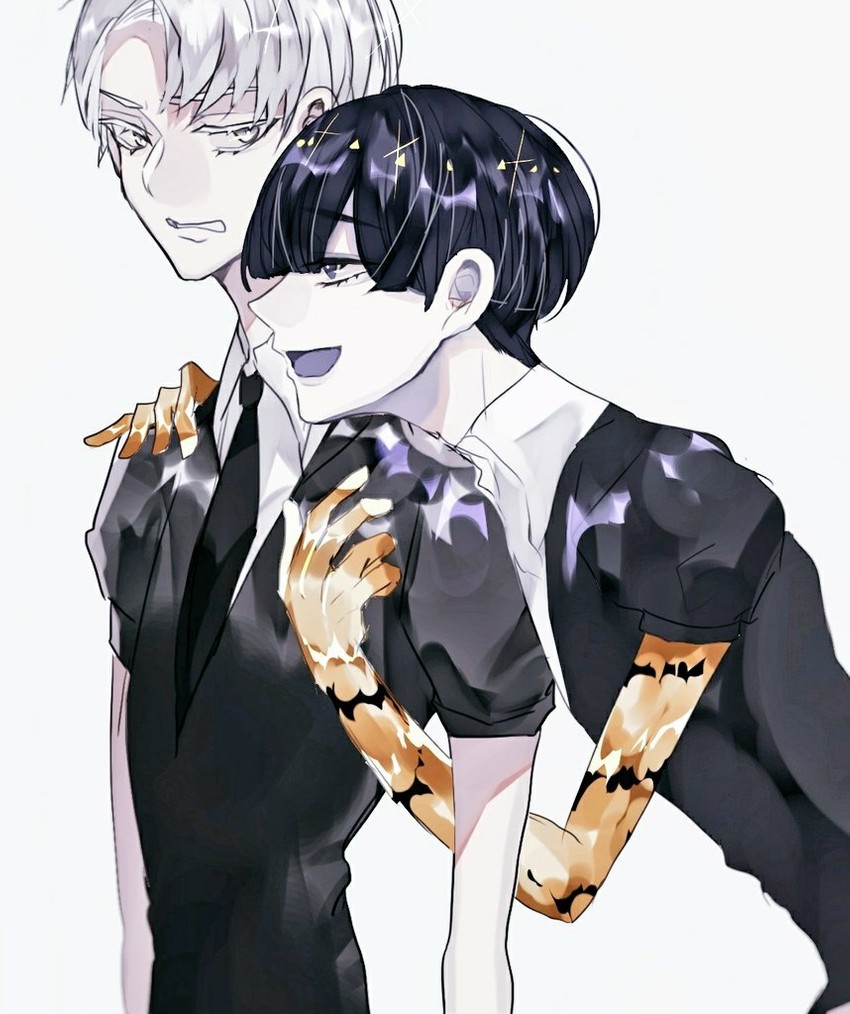 phosphophyllite and cairngorm (houseki no kuni) drawn by saku_(saku5991)