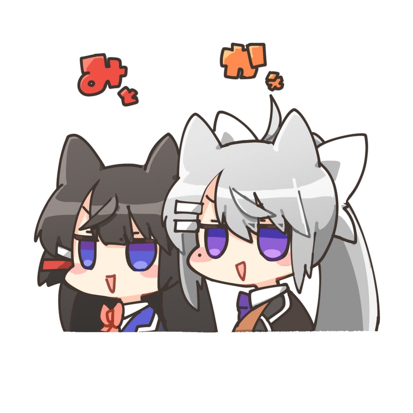 tsukino mito and higuchi kaede (nijisanji) drawn by rebecca_(keinelove)
