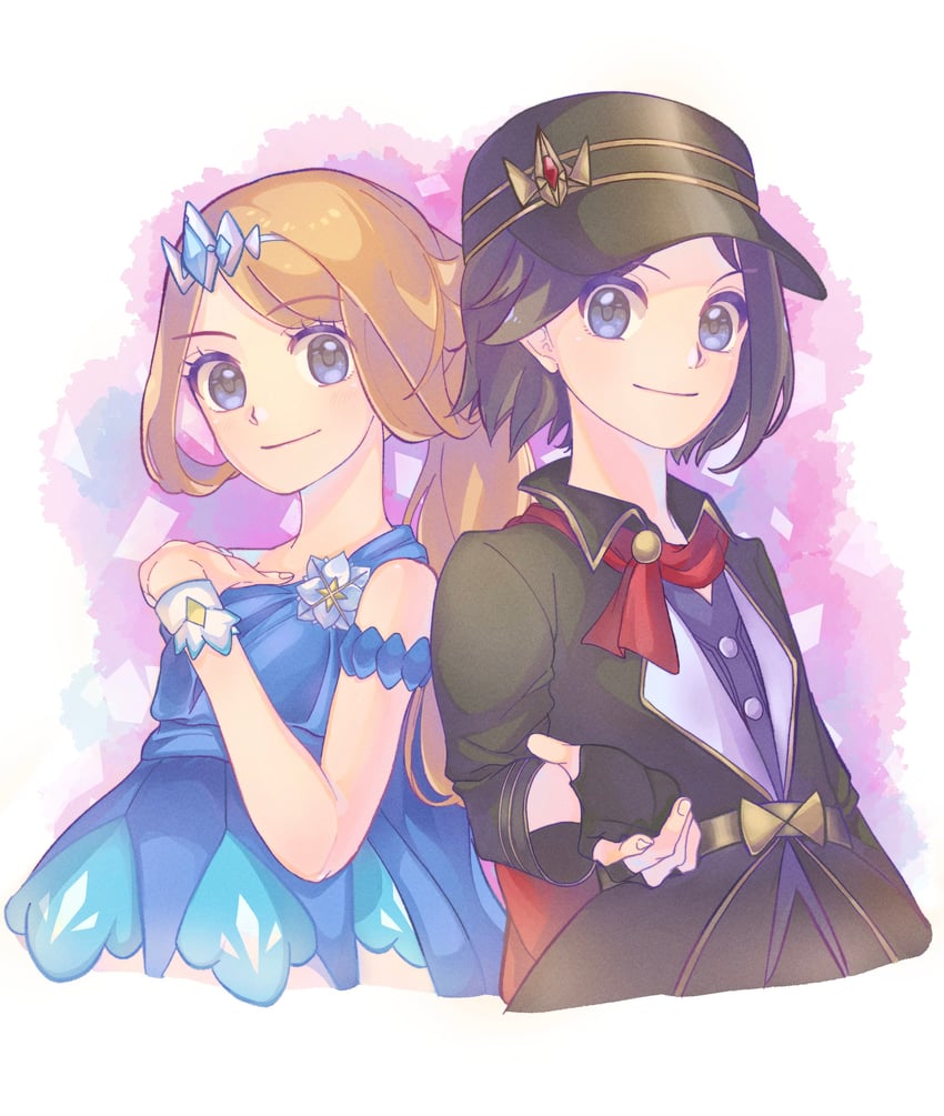 serena and calem (pokemon and 1 more) drawn by ryusa_(gjgd7445)