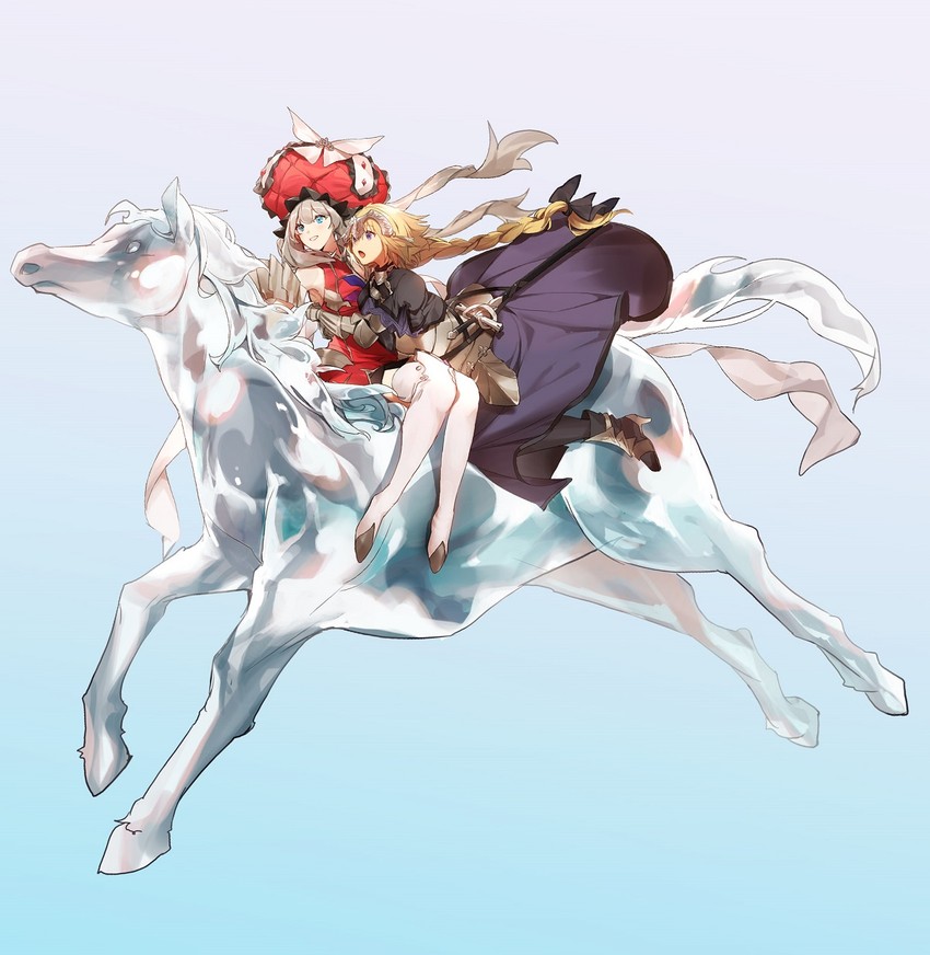 jeanne d'arc and marie antoinette (fate and 2 more) drawn by no-kan