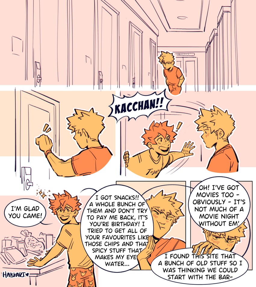 midoriya izuku and bakugou katsuki (boku no hero academia) drawn by habkart