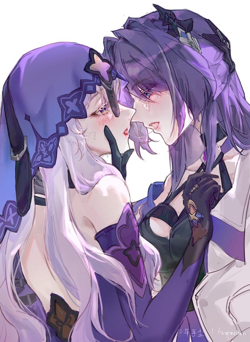 acheron and black swan (honkai and 1 more) drawn by hiratechen