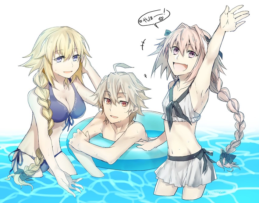 jeanne d'arc, sieg, and astolfo (fate and 1 more) drawn by takasaki_(rock_rock)