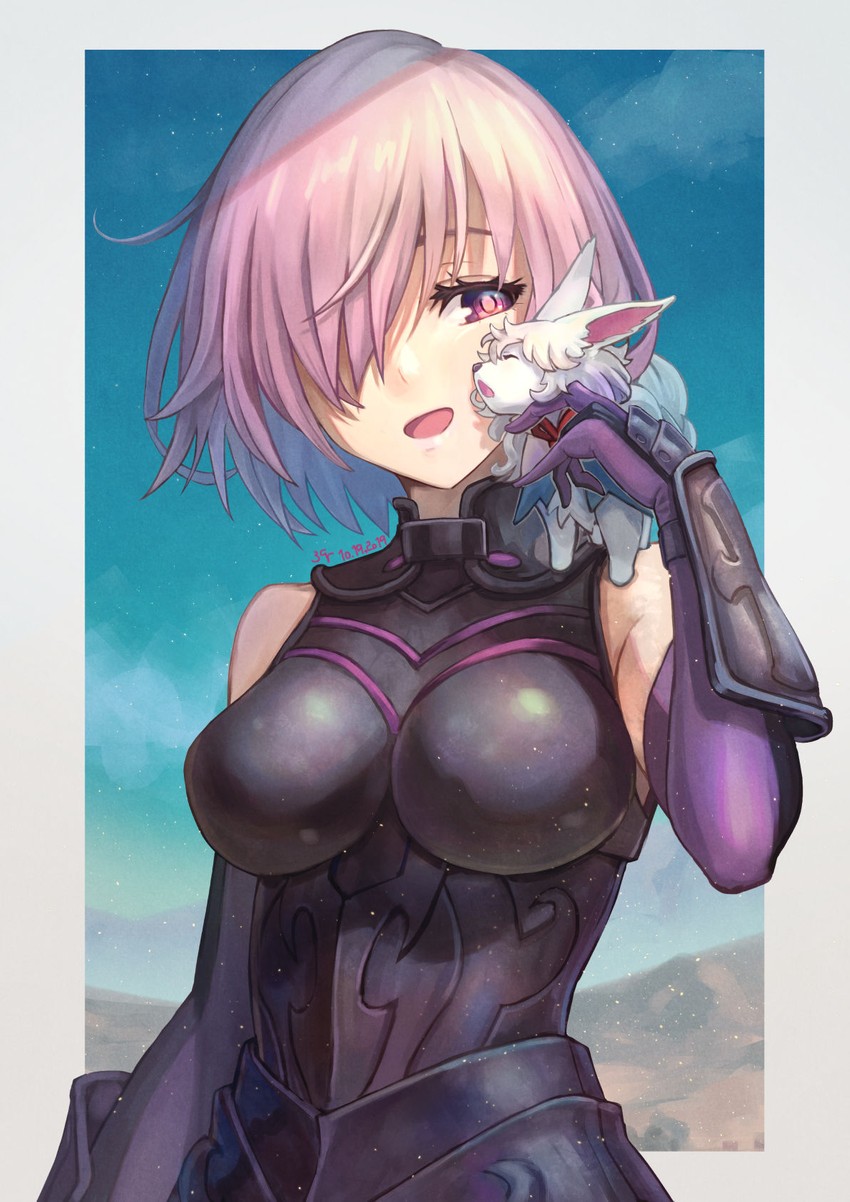 mash kyrielight and fou (fate and 1 more) drawn by sakumichi