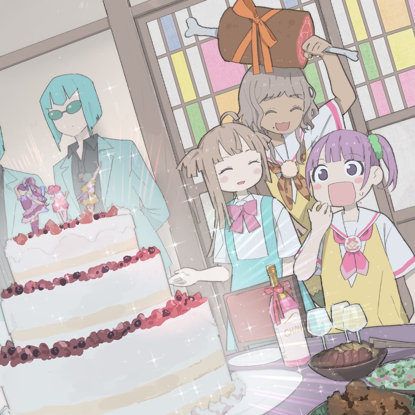 manaka non, tsukikawa chili, taiyo pepper, pinon, kanon, and 1 more (pretty series and 1 more) drawn by kemura_(puripurinea)