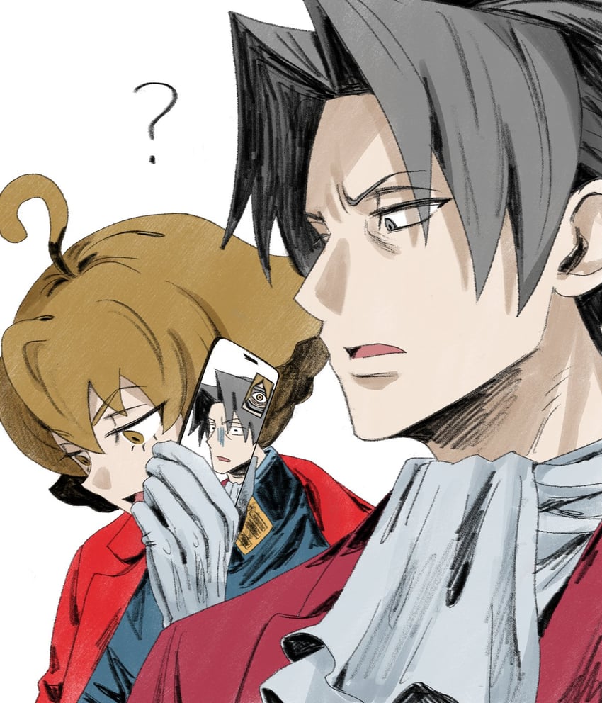 miles edgeworth and eustace winner (ace attorney and 2 more) drawn by wktmqtj