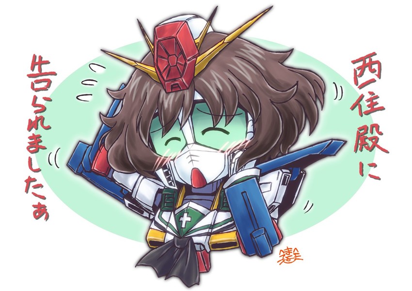 akiyama yukari and zz gundam (girls und panzer and 2 more) drawn by mayohi_neko