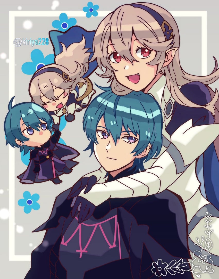 female corrin and male byleth (fire emblem and 2 more) drawn by kiriya_(552260)