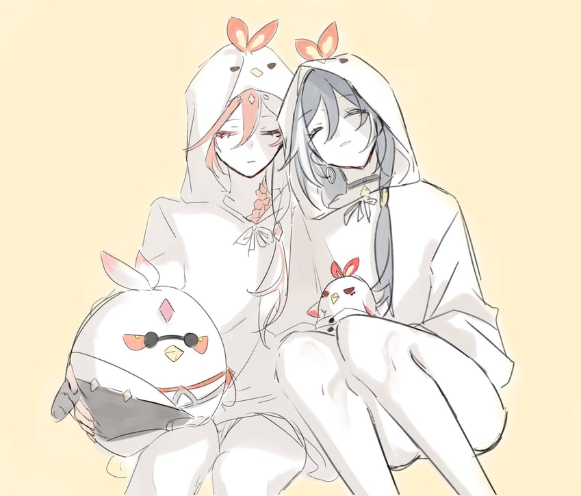 fu hua, herrscher of sentience, and jingwei (honkai and 1 more) drawn by sho_2nini