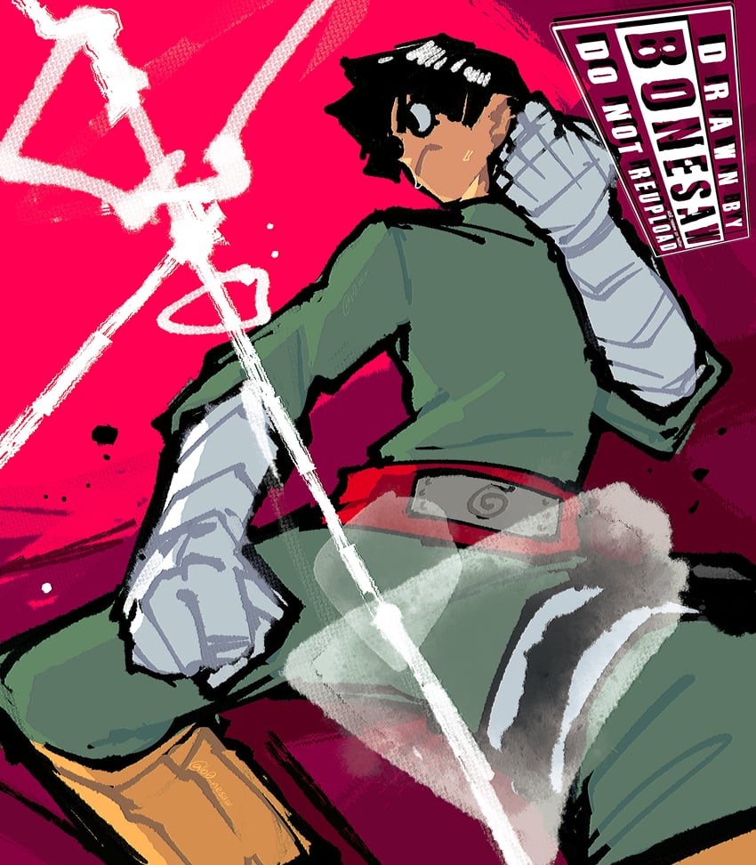 rock lee (naruto and 1 more) drawn by bonesaw_(rdkshinku)