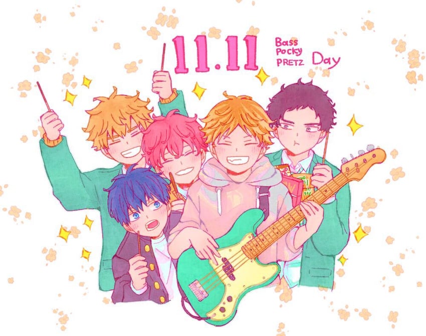 satou mafuyu, uenoyama ritsuka, kashima hiiragi, yagi shizusumi, and yoshida yuki (given) drawn by bibibimix39