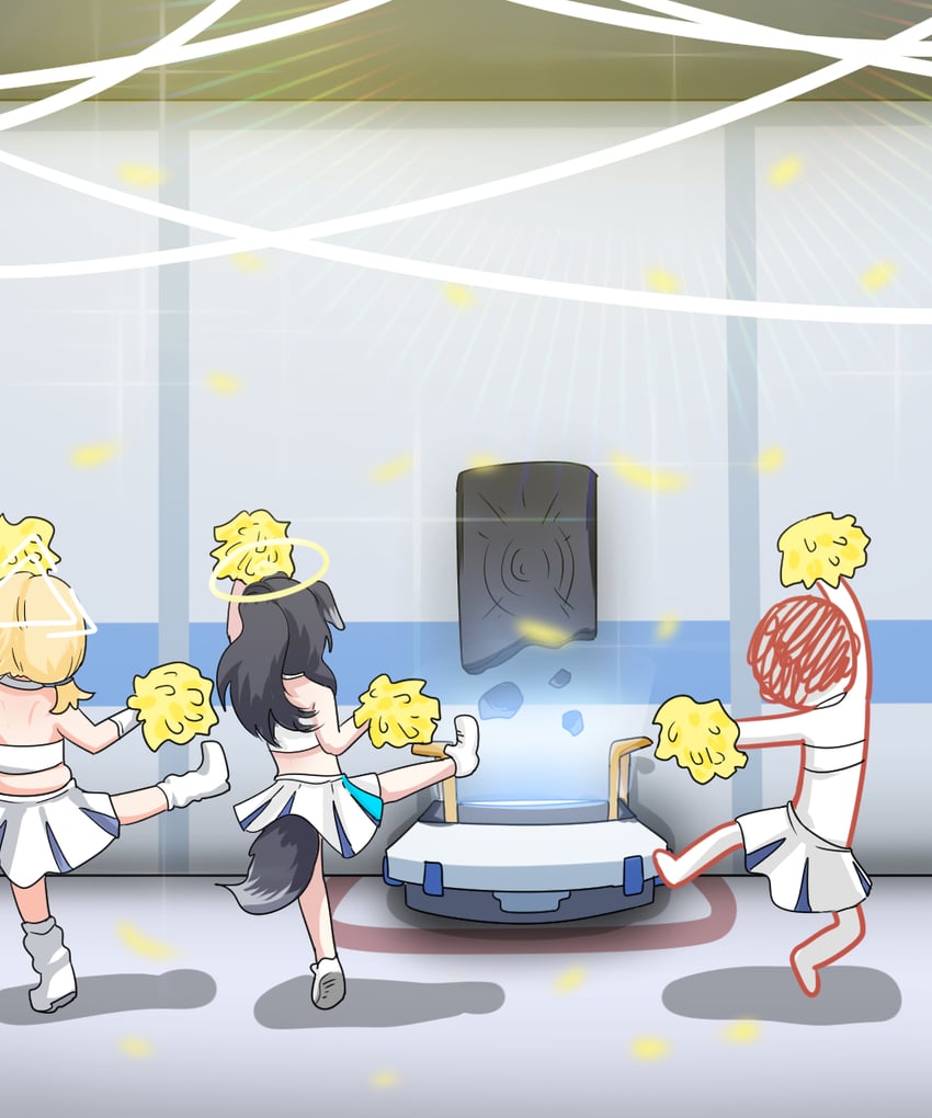 sensei, doodle sensei, hibiki, and kotori (blue archive) drawn by c/h