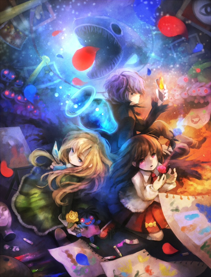 ib, mary, garry, and doll (ib) drawn by sui_(petit_comet)