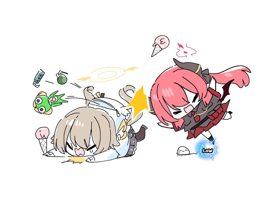 hifumi, junko, and keroro (blue archive and 1 more) drawn by syk