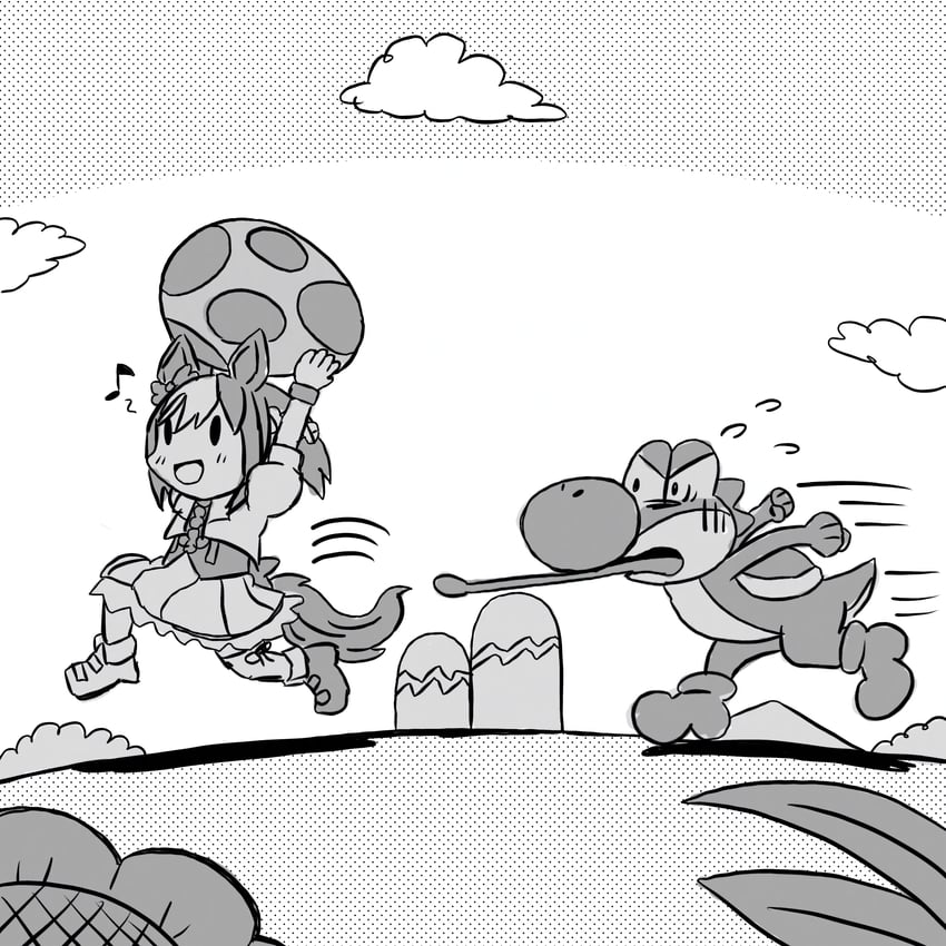 special week and yoshi (umamusume and 1 more) drawn by 7thgear