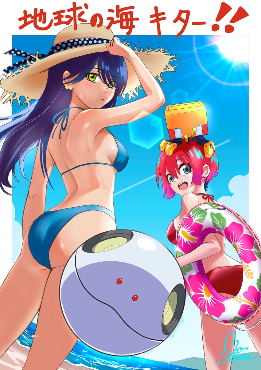 amate yuzuriha, haro, nyaan, and conch (gundam and 1 more) drawn by miki_lutecia