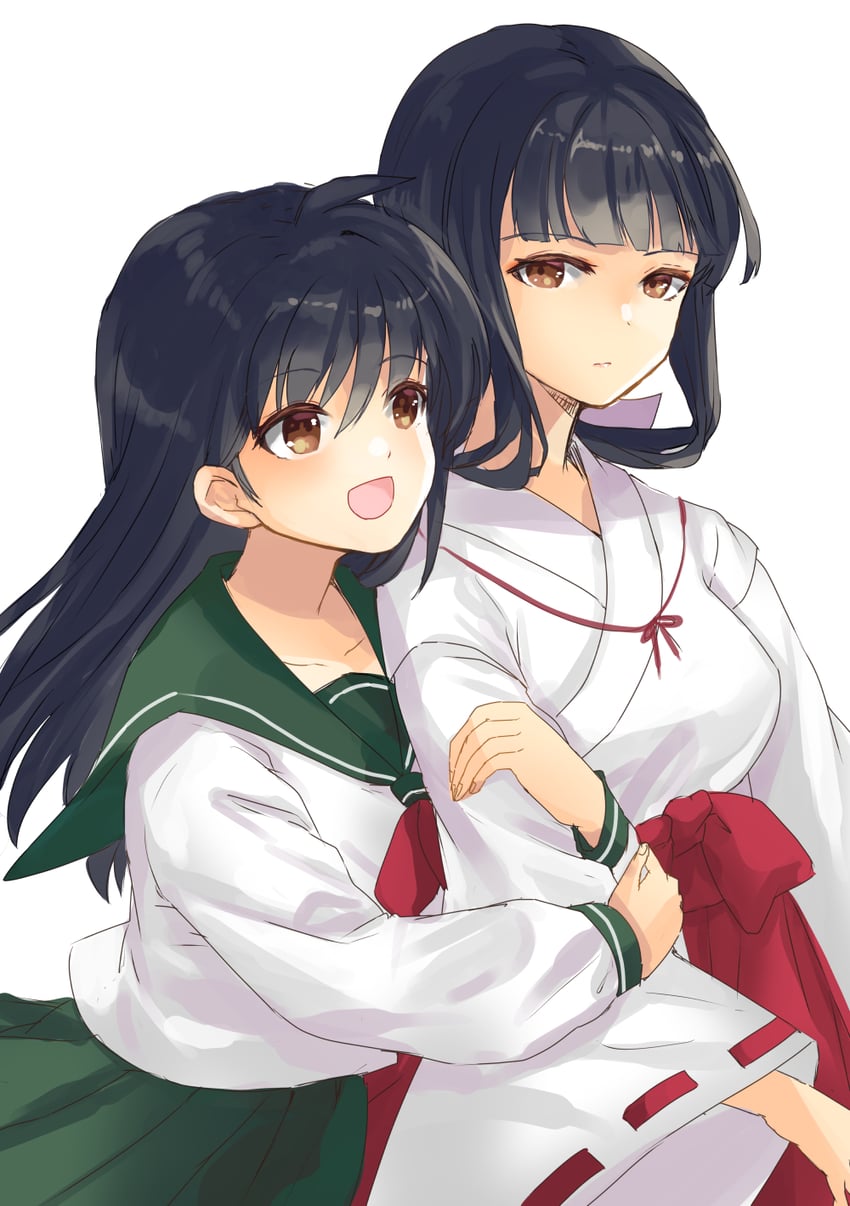 higurashi kagome and kikyou (inuyasha) drawn by unigon_(kitsutsuki)