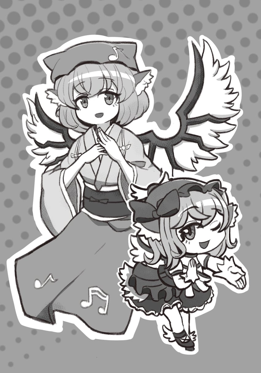 mystia lorelei and okamisty (touhou and 1 more) drawn by sentrywilldraw