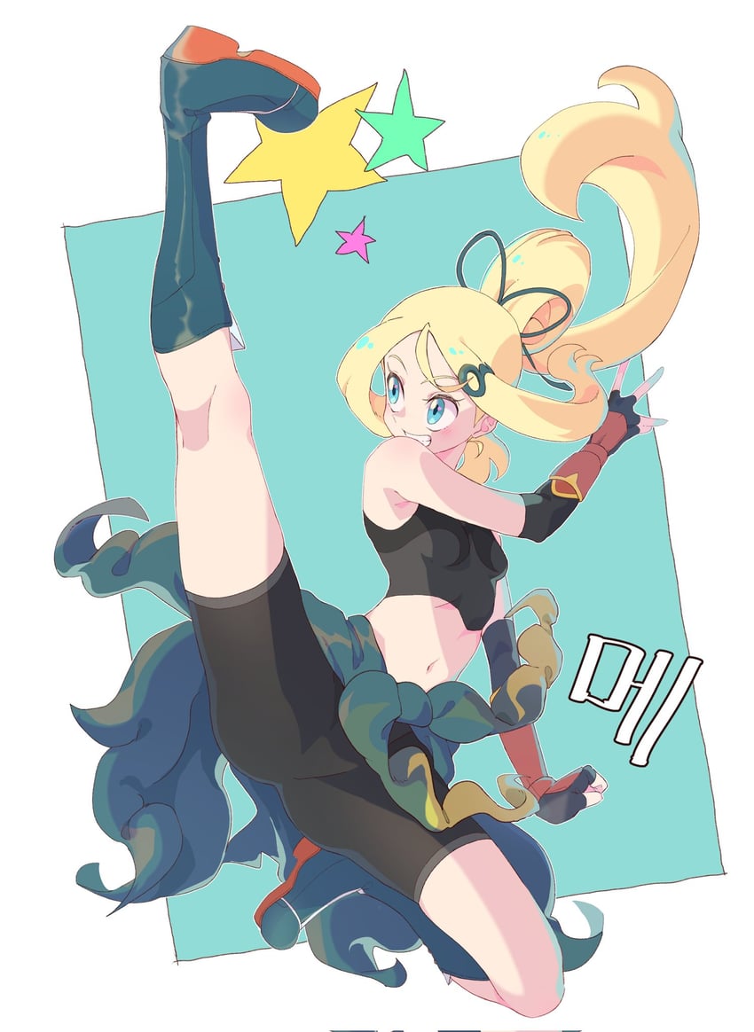 korrina (pokemon and 1 more) drawn by me_(thesad0818)