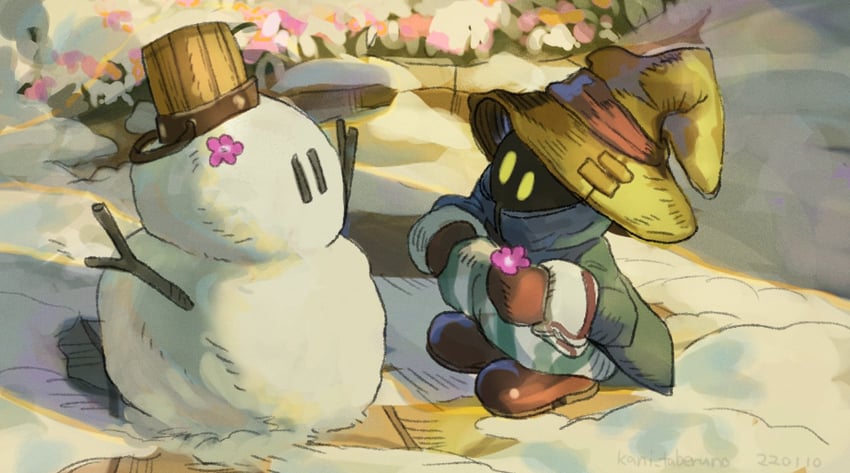 black mage and vivi ornitier (final fantasy and 1 more) drawn by kani_taberuno