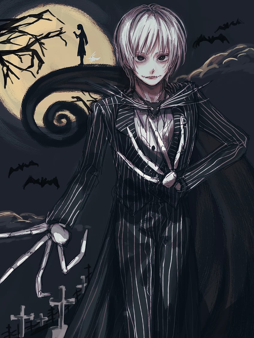 jack skellington and sally (the nightmare before christmas) drawn by eno_il0