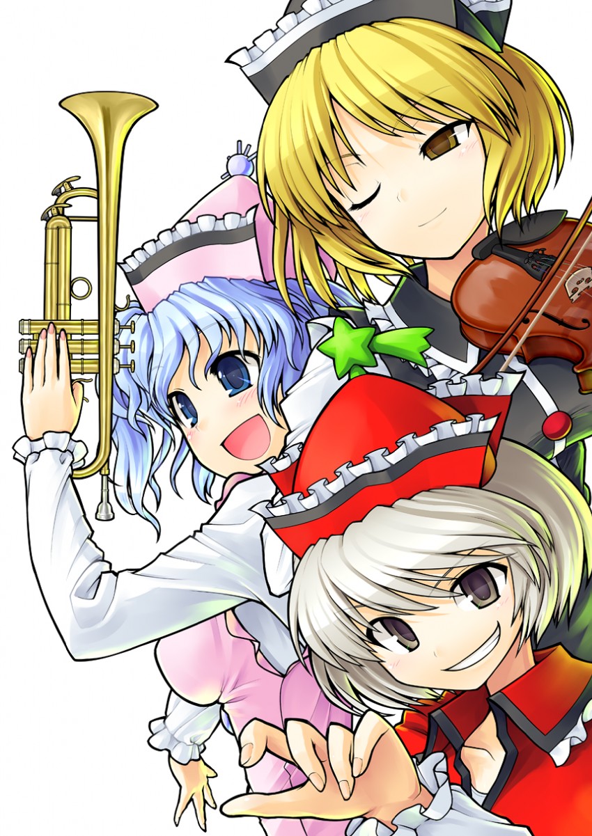 lunasa prismriver, merlin prismriver, and lyrica prismriver (touhou) drawn by ebizome