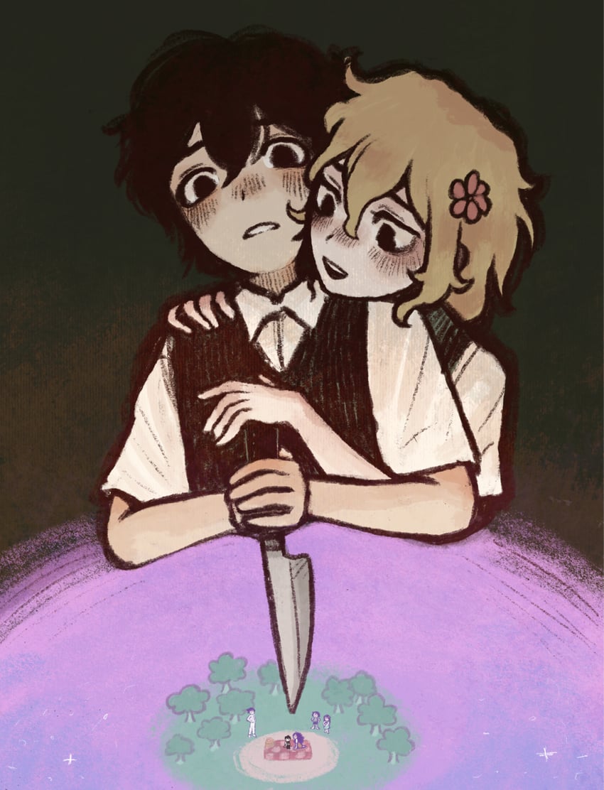sunny, basil, omori, aubrey, mari, and 2 more (omori) drawn by ottie_pops