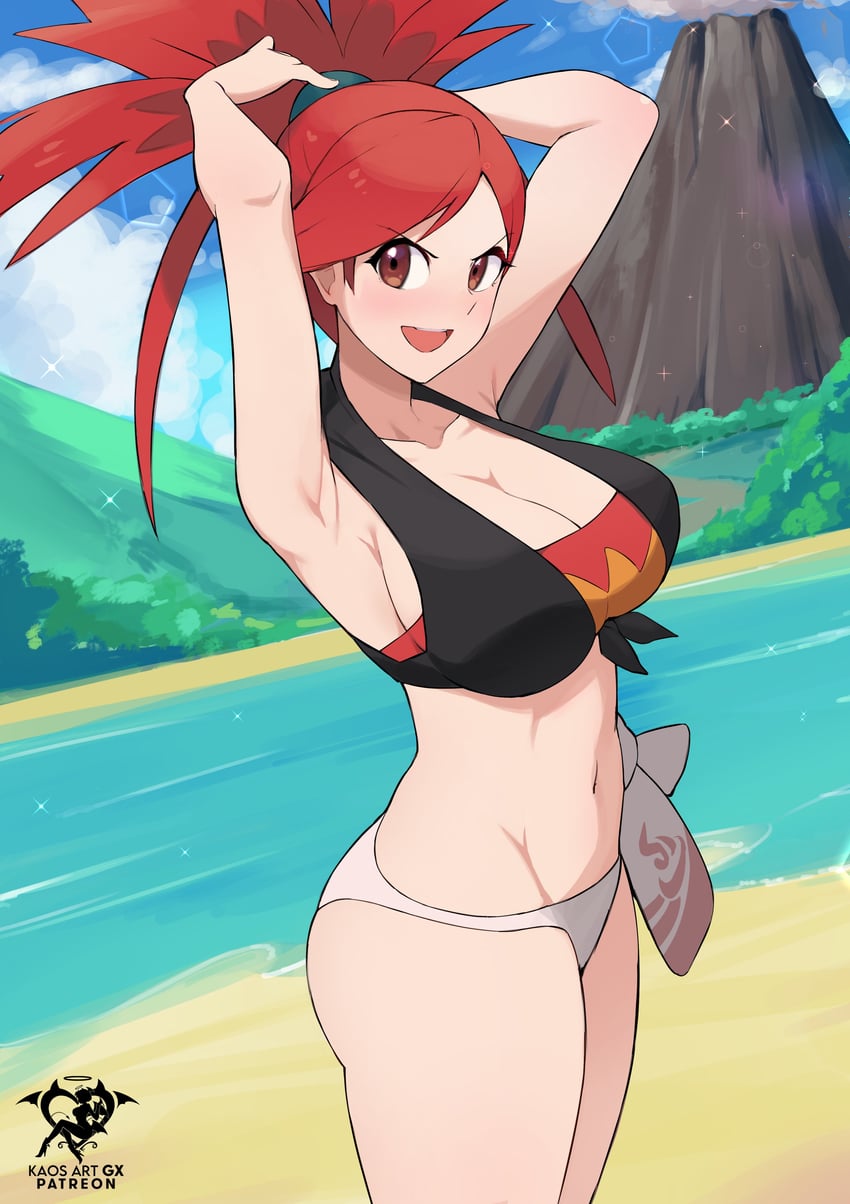 flannery (pokemon and 1 more) drawn by kaos_art