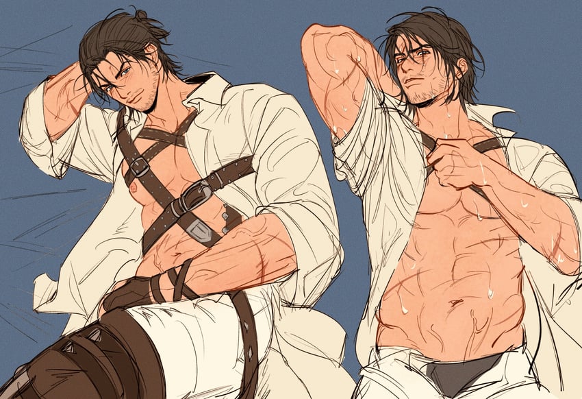 warrior of light and adventurer (final fantasy and 1 more) drawn by doong_24