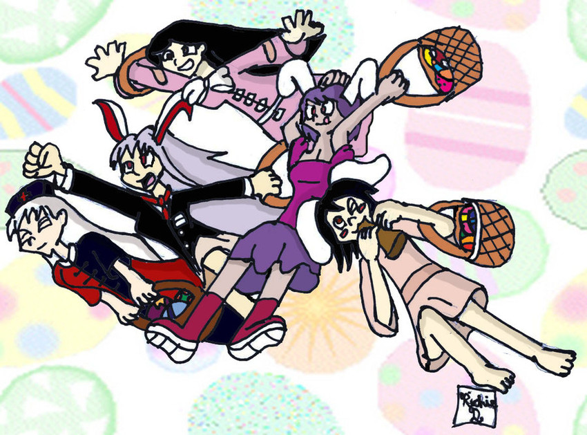 reisen udongein inaba, houraisan kaguya, inaba tewi, and yagokoro eirin (original and 1 more) drawn by retro7