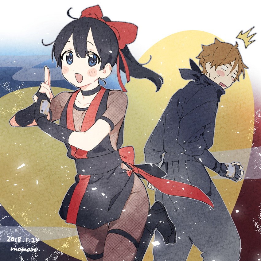 kitashirakawa tamako and ooji mochizou (tamako market) drawn by momose_(oqo)